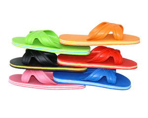 Side view of flip flops mix colour