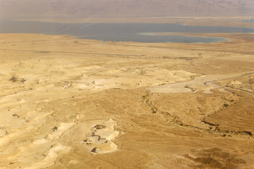 Dead Sea view from Masada, lowest place on earth. - 28039653