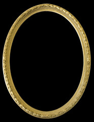 cornice oro antica ovale su fondo nero