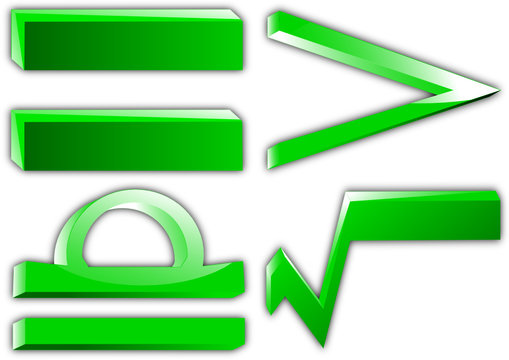 Mathematical symbol in green glossy style