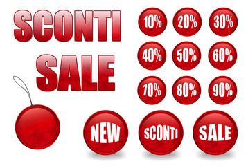 Bottoni Grunge Sconti Rosso