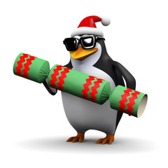3d Penguin pulls a cracker © Steve Young