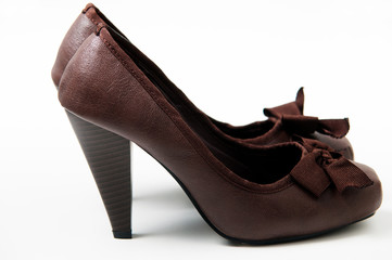 Brown women's shoes .