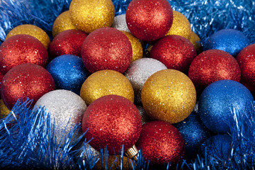 Multiple colored Christmas balls