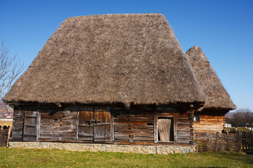 Fototapeta na wymiar Old countryside barn in Romania - see the whole series