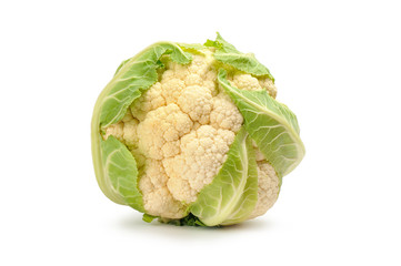 single cauliflower cabbage isolated on white