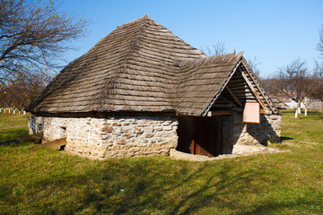 Fototapeta na wymiar Old countryside barn in Romania - see the whole series
