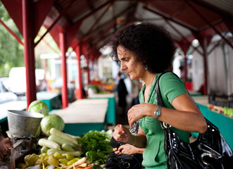 Woman shopping at farmers market