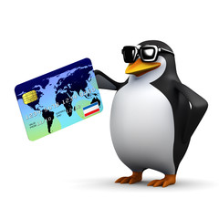 3d Penguin uses credit card