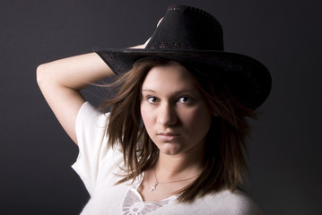 Portrait of a young cowgirl