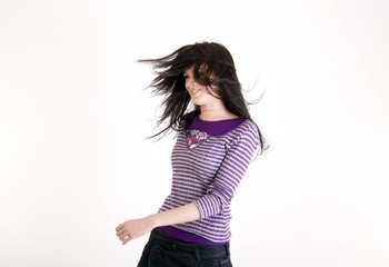 Portrait of a young fashionable brunette