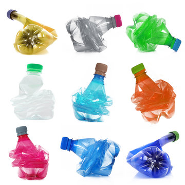 bottiglie di plastica collage