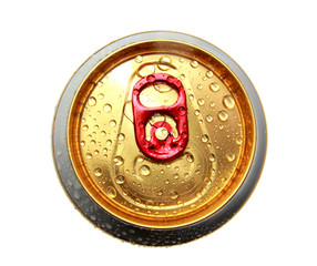Closed aluminium jar with water drops