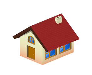 Isometric home icon with tiling