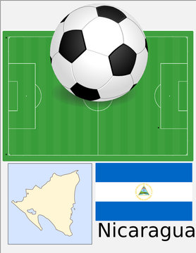 Nicaragua soccer football world flag map