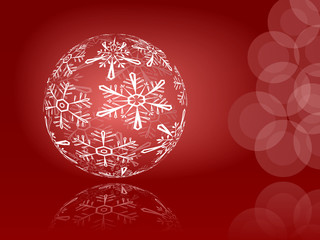 Red shiny snowflakes ball