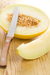 cut honeydew melon