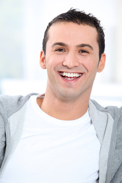Closeup of smiling young man