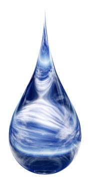 High resolution isolated water drop falling