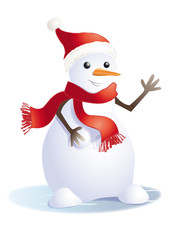 bonhomme de neige avec un bonnet rouge