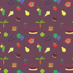 seamless background with food