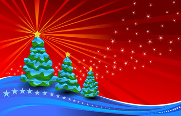 Christmas trees and star