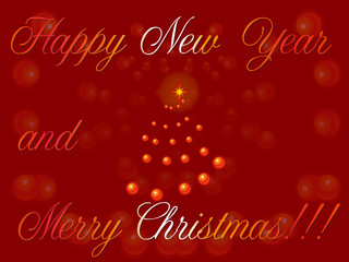 Obraz na płótnie Canvas Happy New Year and Merry Christmas friends, vector
