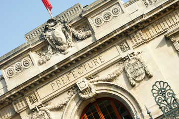 Détail de la façade de la préfecture d'Amiens