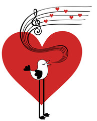 Bird in love singing love song