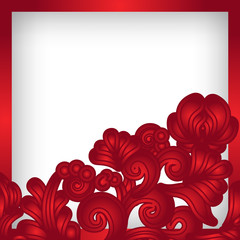 Bright red floral background