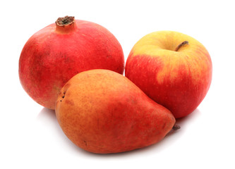 Pomegranate, pear and apple
