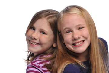 Two girls smiling