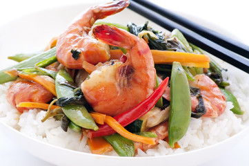 Thai Meeresfrüchte Chili mit Reis © HLPhoto