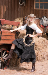 beautiful girl in style of the country