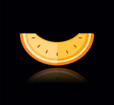 Piece of melon on black for your design