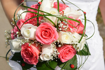 beautiful bouquet of the bride executed from  roses