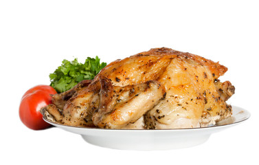 Roasted chicken with tomatoes and herbs