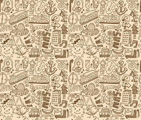 Obraz premium seamless travel pattern