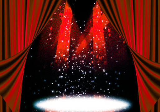 Movie or theatre curtain with some glitters on it