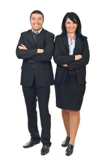 Full length of business people team