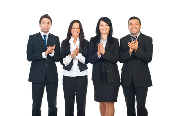 Businesspeople team clapping