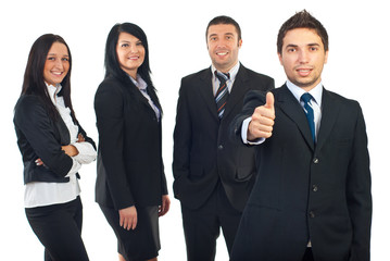 Successful businessman and his teamwork