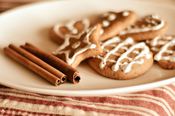 Plate of cookies and cinnamon