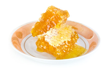 Natural honey on plate