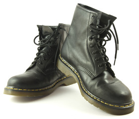 Black leather boot