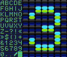 Scoreboard lamp alphabet