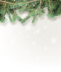 Christmas background with stars and fir