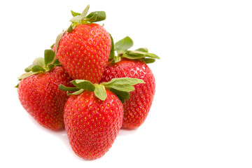 Strawberries isolated over white background, studio shot