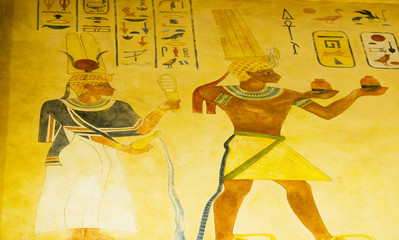 Egyptian concept with paintings on the wall