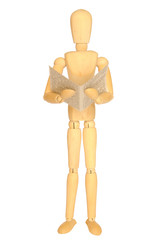 Manichino che legge il giornale